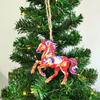 2D Flat Christmas Hanging Pendant Colorful Car Horse Pendant  Bag Charms