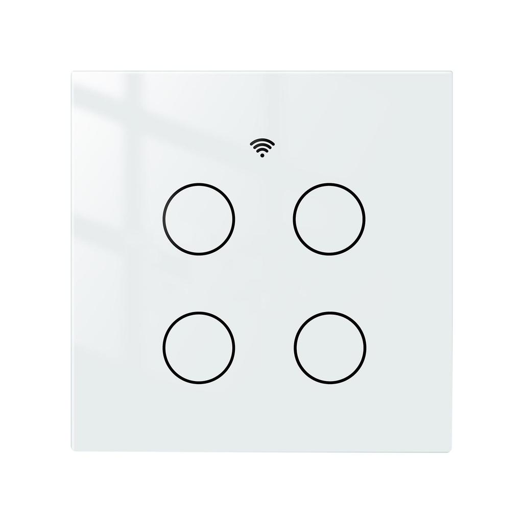 Smart Home WiFi Light Switch: 4-Gang Touch Control, App Timer, Alexa Voice Compatible