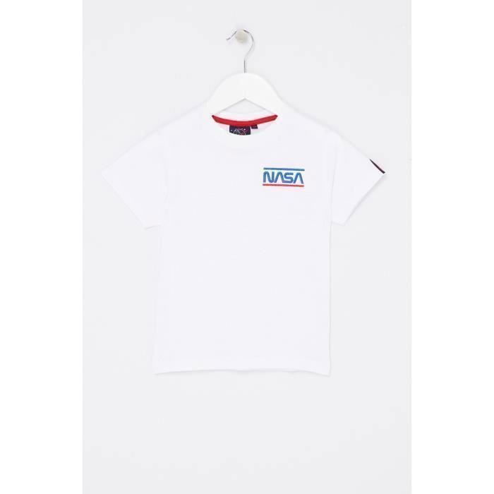 T-shirt - Nasa - GNS80705 K S2-6A - Blanc - Coton - Manches courtes