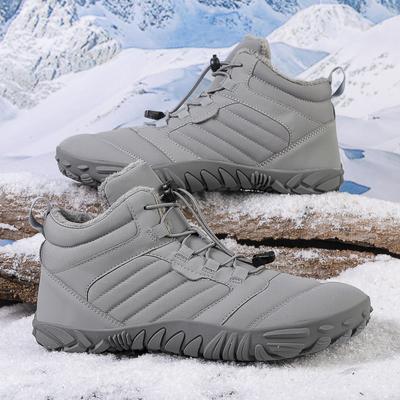 Zimowe Buty Śniegowce Męskie Outdoor Antypoślizgowe Ciepłe Pluszowe Codzienne Buty do Chodzenia Boso Duże Rozmiary Buty na Kostkę dla Pary Buty Turystyczne