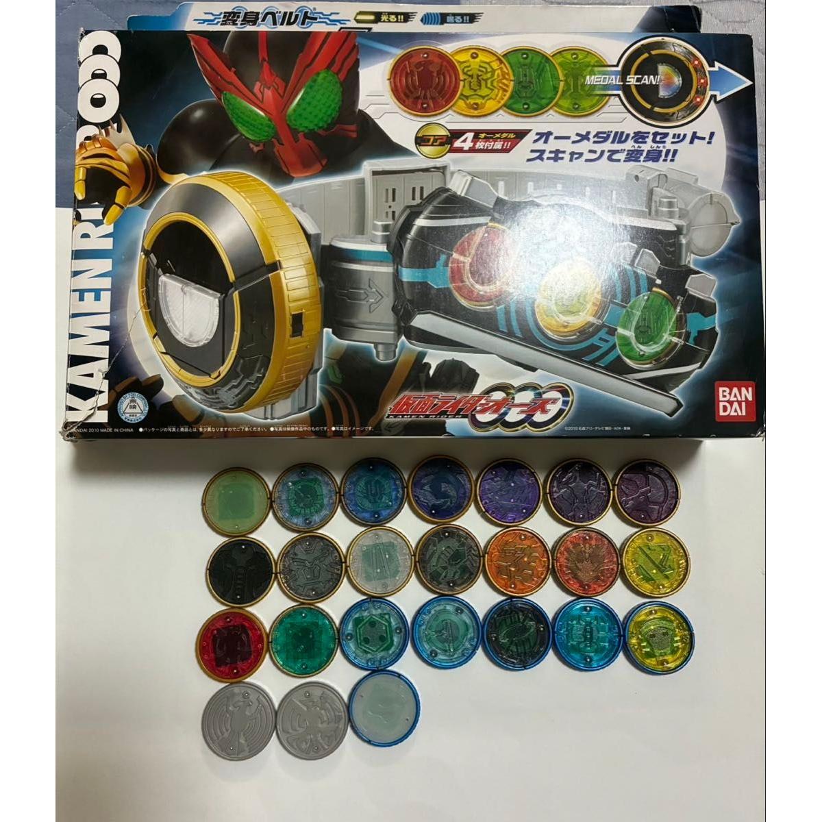 Б/у Пояс-трансформер Kamen Rider OOO DX OOO Driver, Набор из 28 О-медалей