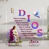 2D Flat, Bohemian Style Spanish "Dios" Prayer Acrylic Desktop Decoration Plaque, Jesus, Lamb, Suitable for wall Decoration, porch, Room, Villa, accent