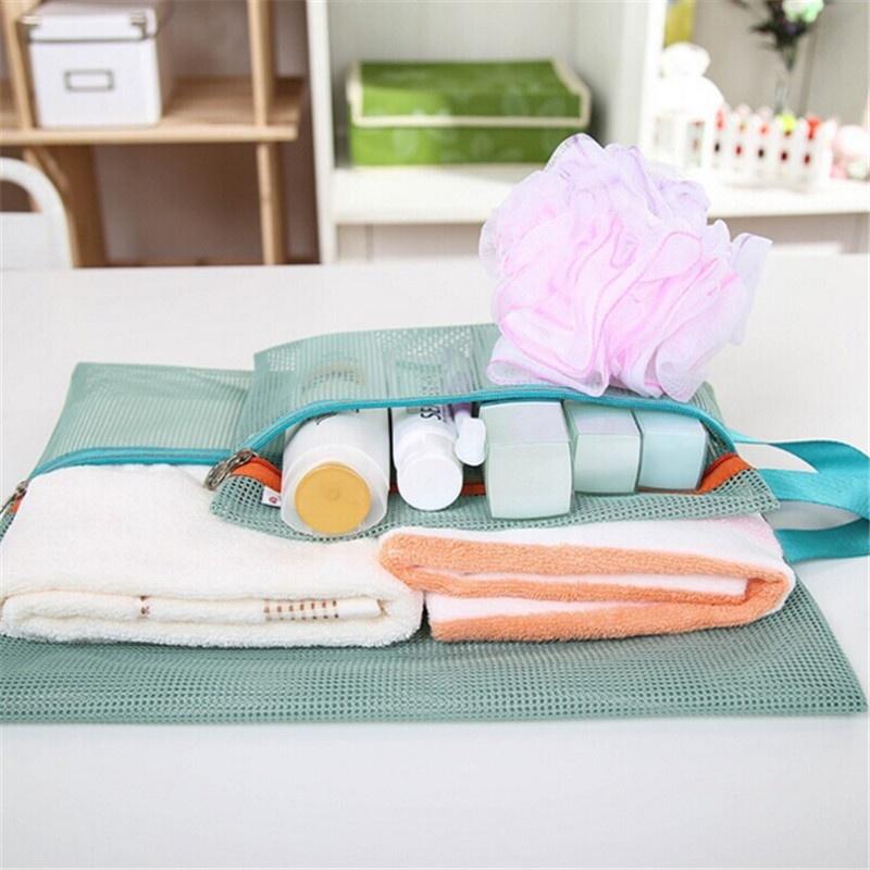4pcs/set Travel Storage Organizer Bag Holiday Case Toiletry Clothes Mesh Storage Bag
