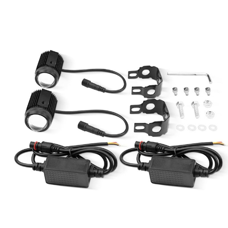Authentic Motorcycle High Power Lens Spotlight 6500K LED Dual Color External Spotlights 12W Motorcycle Headlights Spare Parts