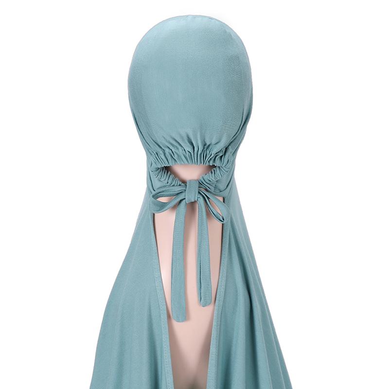 Muslim Modal Adjustable Scarf Rope Cap Jersey Lnstant Hijab Soft Turban Plain Shawl Solid Headband Wraps Foulard Femme