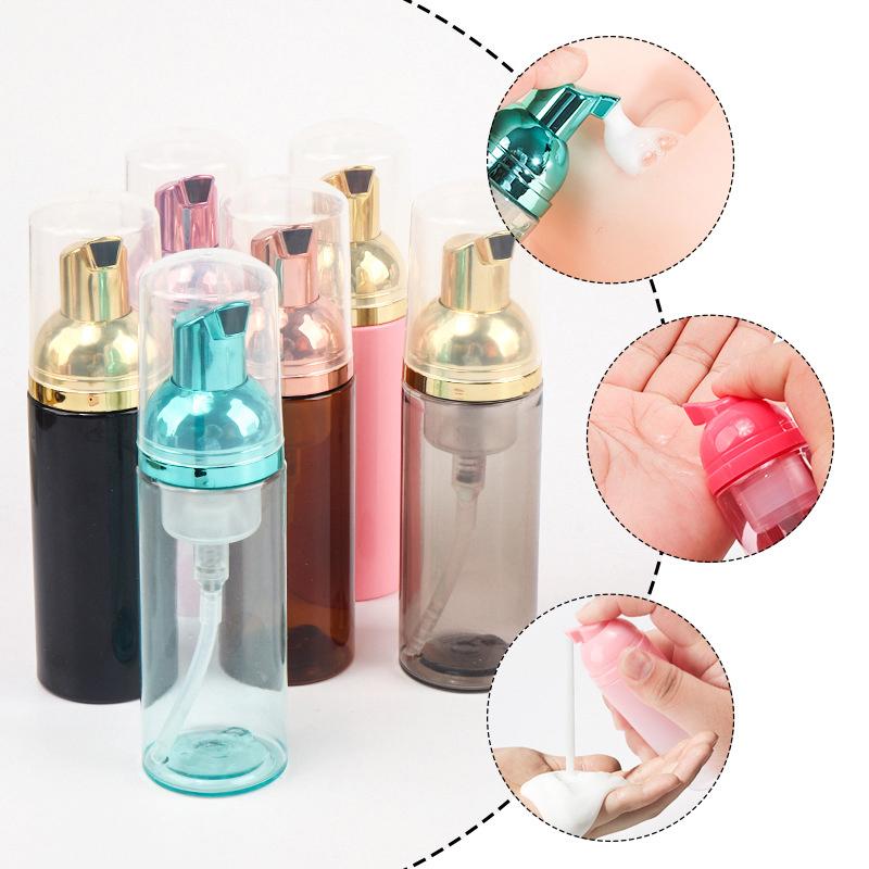 1Pcs 60Ml Foam Pump Bottle Lash Shampoo Bottles Travel Foam Pump Bottle Empty Plastic Refillable Reusable Mini Soap Dispenser