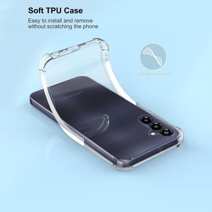 Coque de protection - BOOLING - pour Samsung Galaxy A25 5G - Silicone Transparent - 4 Coins Renforcés - 2 Verres Trempés