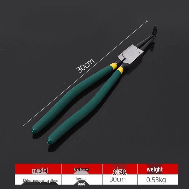 7-inch Snap Ring Pliers with Two-way Straight and Bent Jaws for Internal/External Use - Multi-function Expansion Shaft Holding Tool.