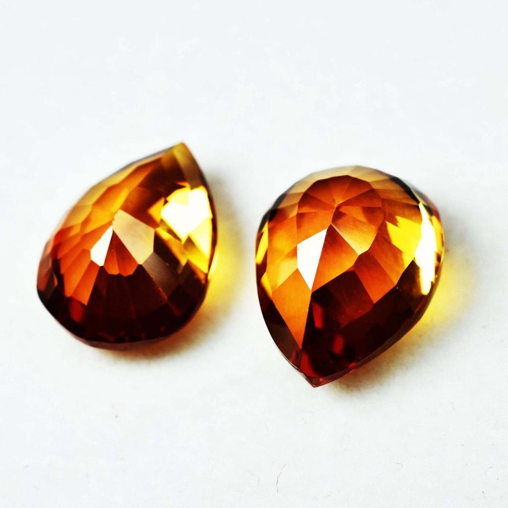 8 to 10 Ct NATURAL Fire Yellow Sapphire Pear Cut Loose Gemstone Pair