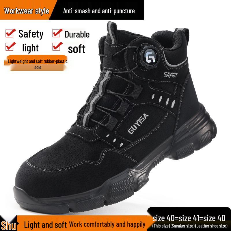 Men's Winter Protection Shoes: Anti-smash, Anti-puncture, Lightweight, Soft Sole, Wear-resistant, Anti-slip Safety Work Footwear.