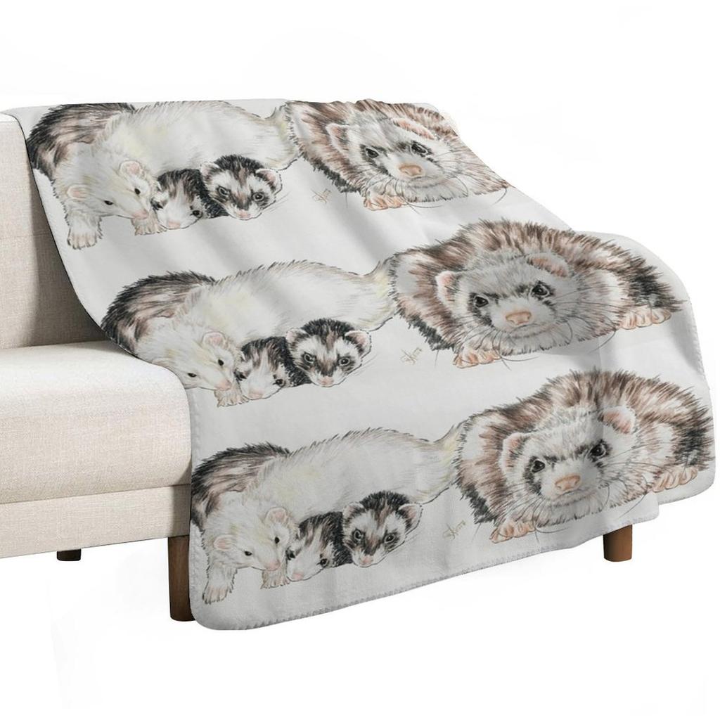 Ferret Clan Wrap Throw Blanket Outdoor Soft Blanket For Picnic Beach Camping