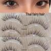 Cat-Eye Style Korean Makeup Fake Eyelashes: Extended Outer Corner, Baby Curl, One-Piece, Transparent Band