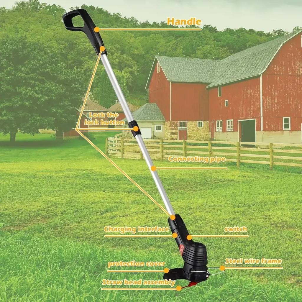 Portable Rechargeable Garden Mower Lithium Battery Mower Gardening Lawn Mower Household Weeder Garden Weeder
