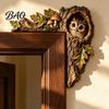Decorative Accents for Reading Nooks Chipmunk Tree Door Topper, Squirrel Owl Wooden Frame Sign, Funny Whimsical Rustic Home Wall Animals Corner