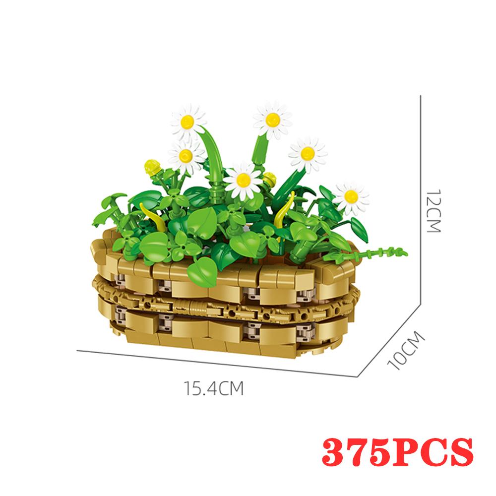 

Нетоксичный Knew Built Вечный Цветочный Букет Строительные Блоки Игрушка-Декор Для Дома Головоломка Снимающая Стресс Идеальный Подарок на Женский День/День Учителя in bag