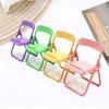 4pcs Mini Folding Chair Plastic Mobile Phone Holder Macaron Color Desktop Decoration Cute Portable Bench Mini Toys Support TMZ