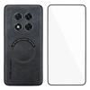 WANLONFENG YBP Series For Xiaomi Redmi Note 14 Pro+ 5G Magnetic Case with Tempered Glass Film PU+TPU Phone Cover Precise Cutouts