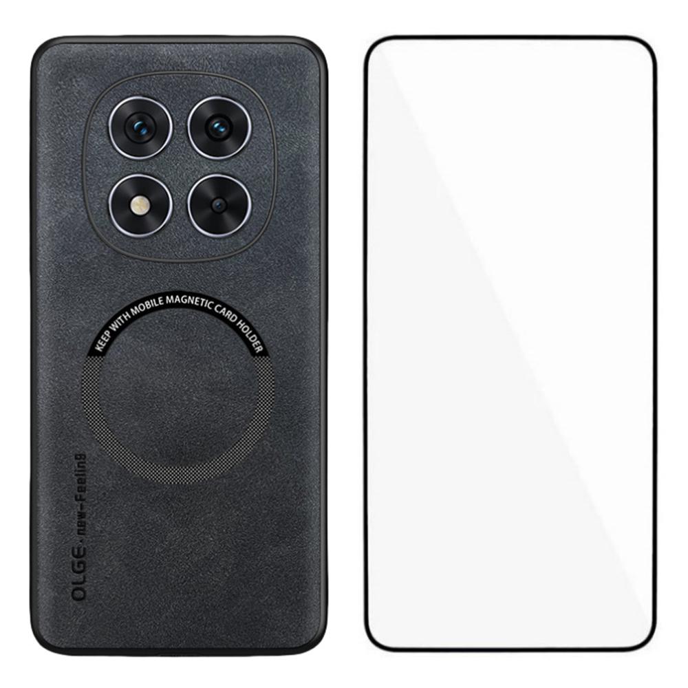 WANLONFENG YBP Series For Xiaomi Redmi Note 14 Pro+ 5G Magnetic Case with Tempered Glass Film PU+TPU Phone Cover Precise Cutouts