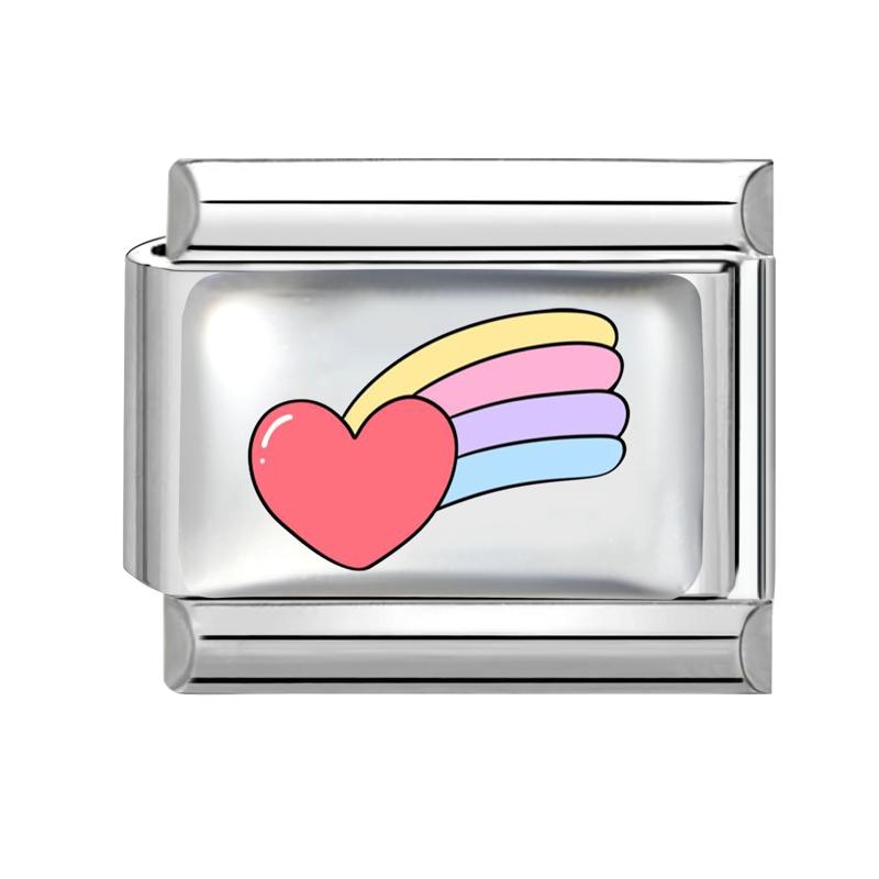 New Lovely Heart Envelope Rose Butterfly Cherry Charm Links Fit 9mm Italian Bracelet Women Men Making DIY Jewelry Gifts