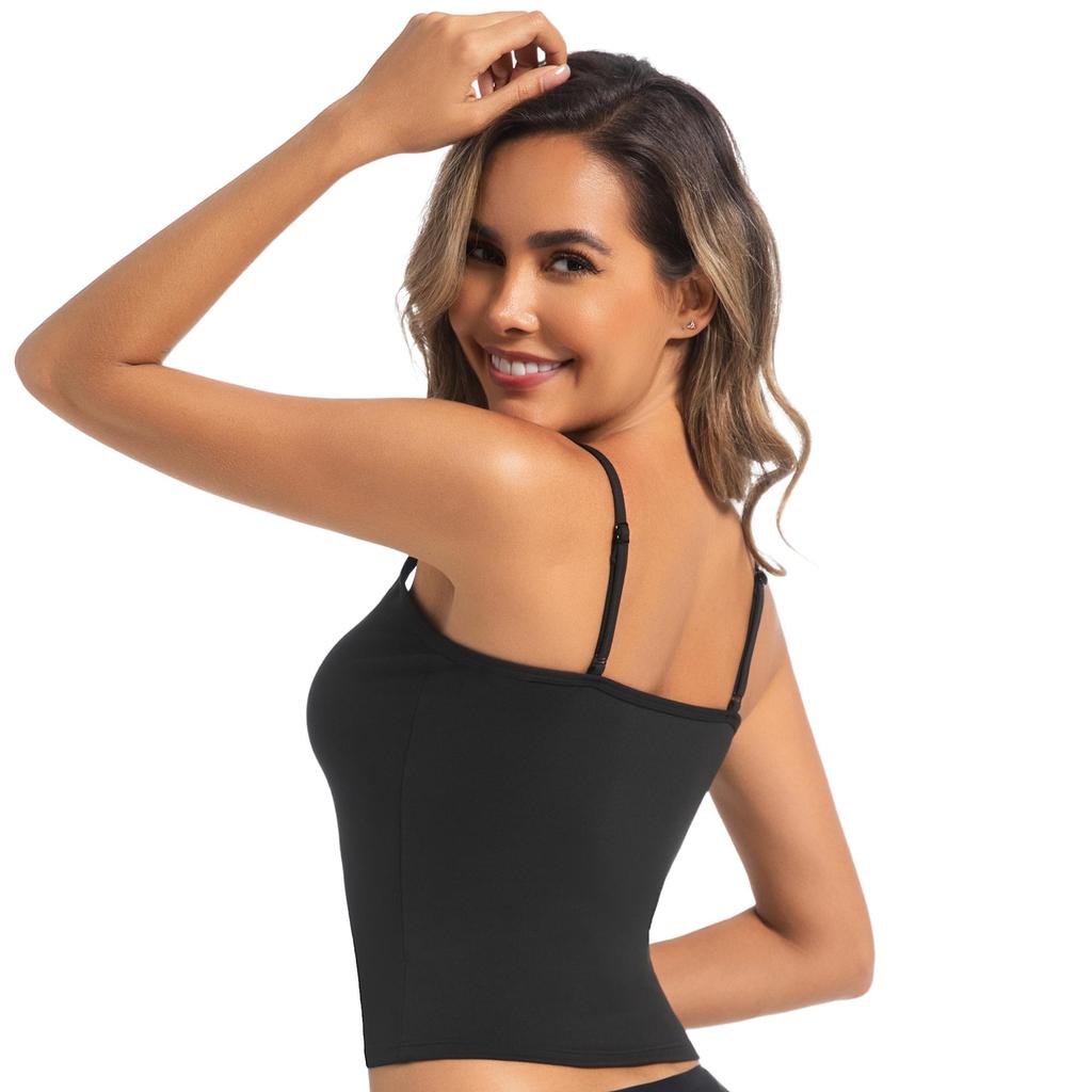 Sexy Tanktop für Damen mit quadratischem Ausschnitt, für den Sommer, zum Ausgehen, Basic-Cami-Shirt mit verstellbaren Trägern und schlanker Passform