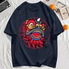 Energetic Dancing Lion Head Prints Mens T-Shirt Hip Hop O-Neck Short Sleeve Cotton Casual T Shirt Oversized Summer Top