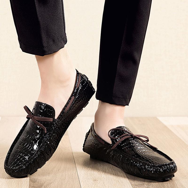 Men Oxford Shoes Crocodile Pattern Prints Classic Style Loafers Men's Dress Shoes Round Head Wedding Office Leather Shoes Male