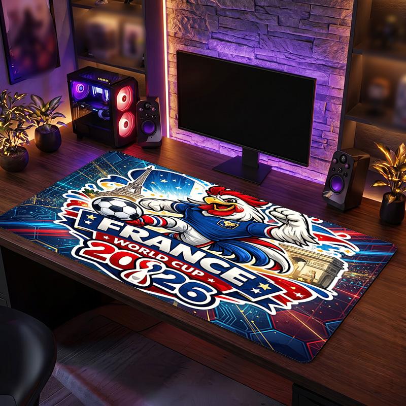France Football Logo Fare Altlığı, Geniş Kaymaz Kauçuk Masa Matı, Oyun Ofis Dizüstü Bilgisayar Fanı Hediyesi