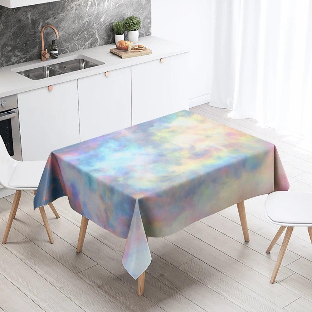

Цветная скатерть Tie Dye, подходящая для защиты от пятен, водонепроницаемая прямоугольная кухонная скатерть, украшение для дома 40x70cm