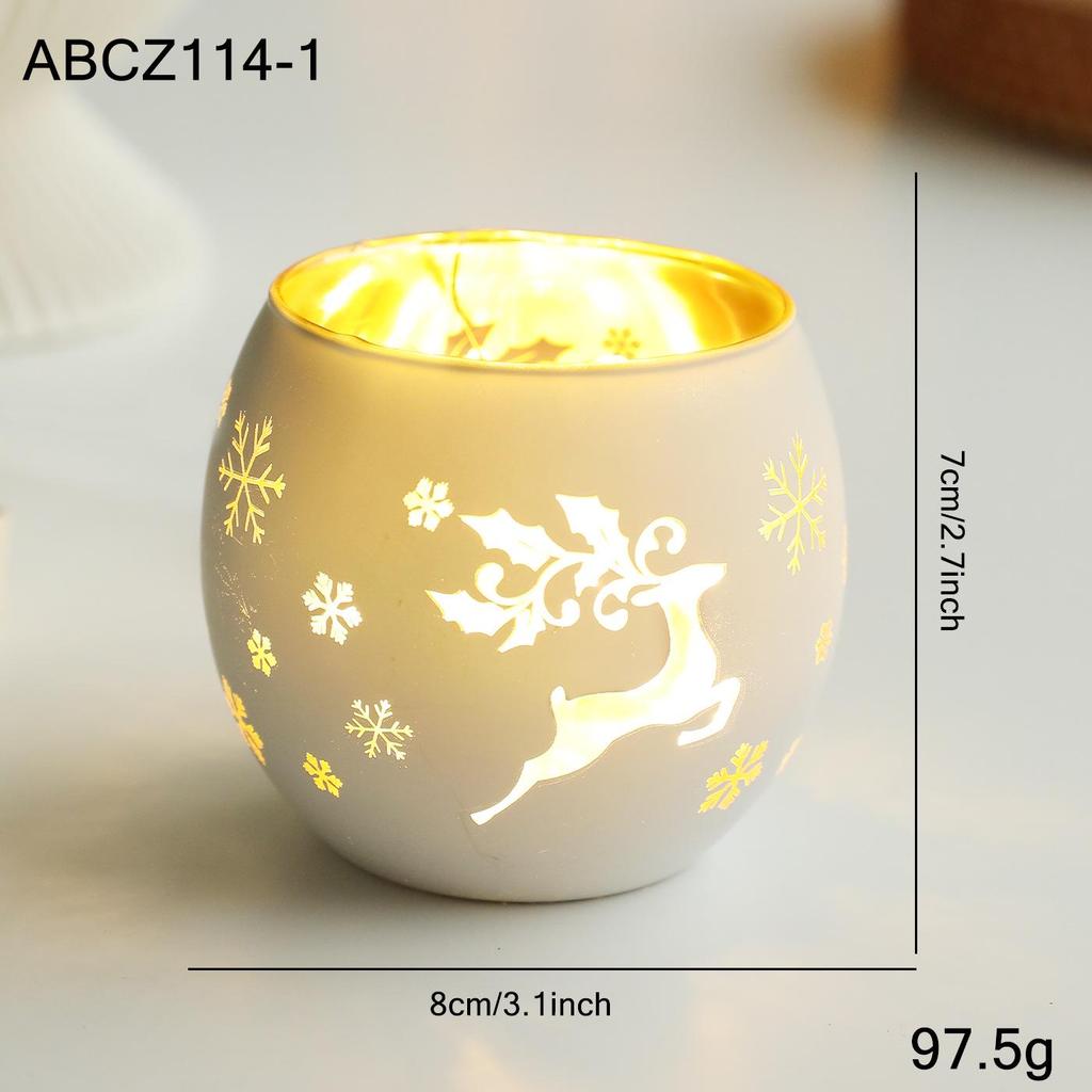 Nordic Glass Candle Holder – Christmas Aromatherapy Wax Cup, Creative Romantic Home Decor Ornament