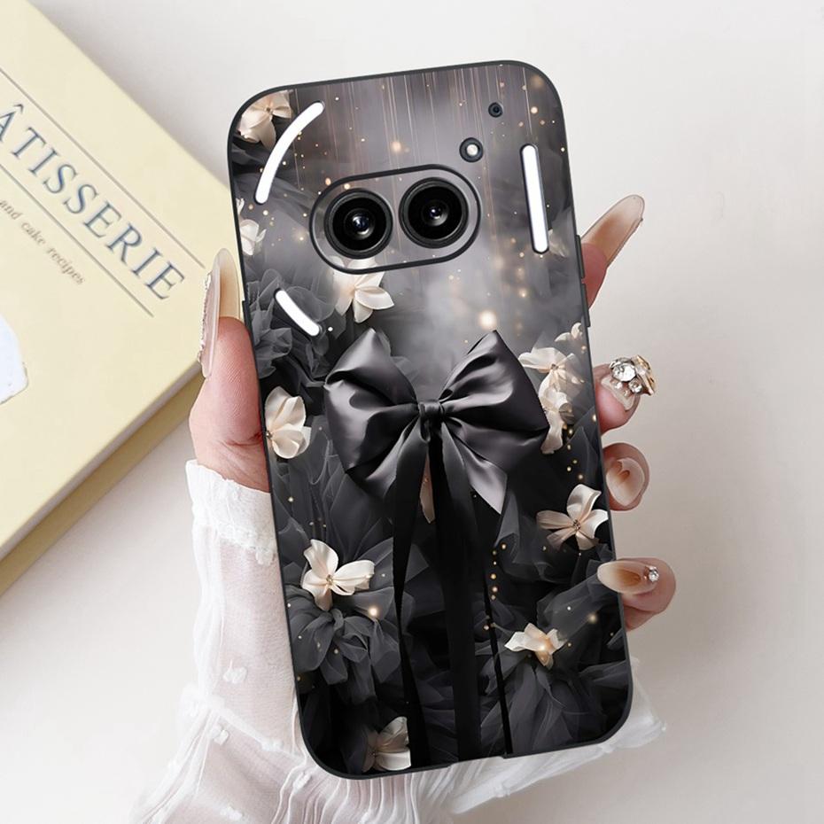 Fashion Painting Phone Case For Nothing Phone (2a) Plus Black Silicone Soft Cover For Nothing Phone 2 Phone2a Cases Bumpers