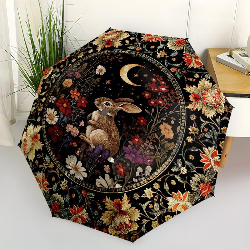 

Rabbit, FloralThemed Automatic Opening and Closing umbrella - 8 Ribs, Suitable for Leisure and Going Out, Outdoor Accessory, Gothic Style, F