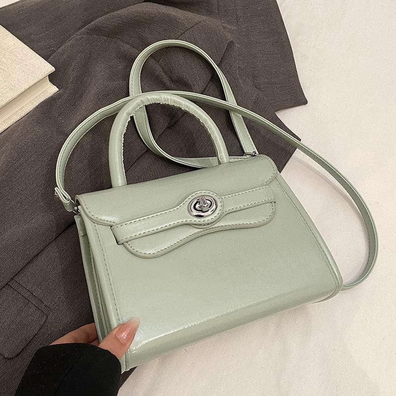 Fashion New French Simple Style High-end Sense Portable Small Square Bag Casual Versatile Commuter Solid Color PU Messenger Bag Women