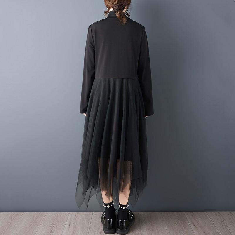 Langarm Plus Size Vintage Neu in Kleidern für Damen Casual Locker Frühling Sommer Herbst Kleid