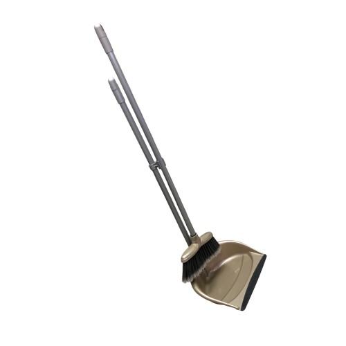 Leecroft Long Handle Folding Dustpan & Brush Set