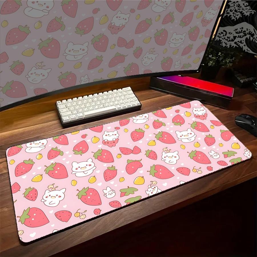 NonSlip Large Mouse Pad Cute Gaming Desk Setup Pads White Accessories Big White Mousepads Rubber HD X Kawaii Desk Mats