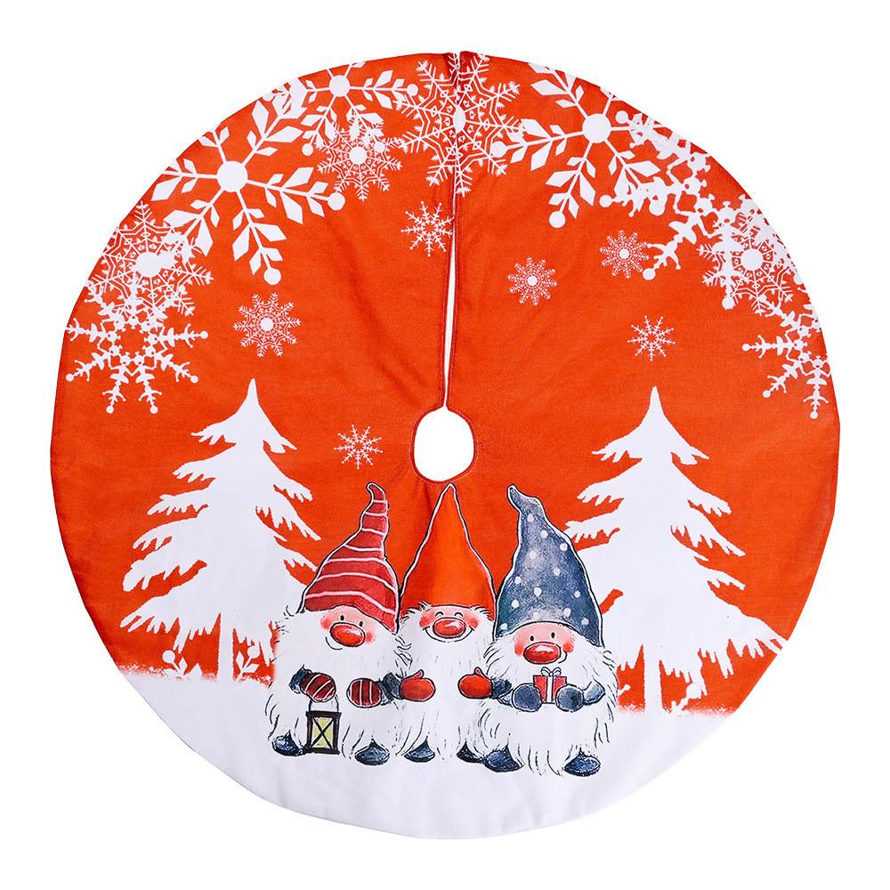Vibrant Forest Santa Snowflake Christmas Tree Skirt For Festive Holiday Decor