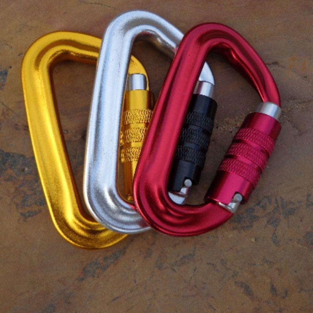 D-shaped Safety Auto Lock Buckle 12KN Professional Carabiner Hammock Hook  Hiking