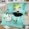 Süßes Ballettmädchen, Ballerina, Fee, Schwan, Einhorn, Cartoon, 3D-Decke, weiche Überwurfdecke für Zuhause, Schlafzimmer, Bett, Sofa, Picknick, Reisen, Kinder