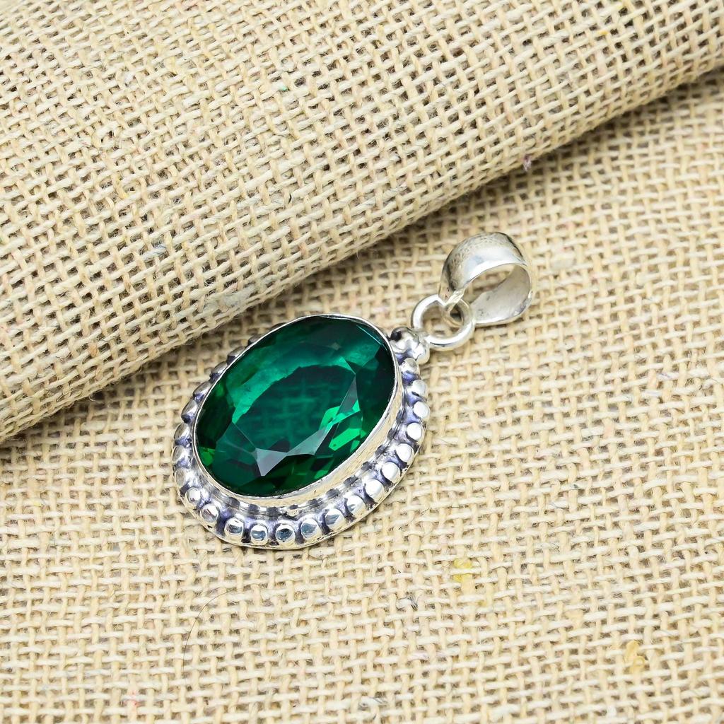 Chrome Diopside Gemstone 925 Sterling Silver Jewelry Handmade Pendant Gift For Women