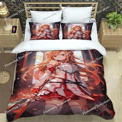 Cartoon Sword Art Online Bedding Sets Exquisite Bed Supplies Set Duvet Cover Bed Comforter Set Bedding Set Luxury Birthday Gift