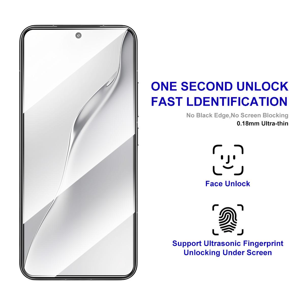 

For Xiaomi 15 Screen Protector ENKAY HAT PRINCE 2Pcs Silk Printing 0.18mm High Aluminum-silicon Glass (Fingerprint Unlock) Transparent
