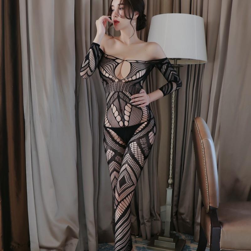 Sexy Teddy Lingerie Floral Pattern Fishnet Body Stocking Teddies Lingerie Bodysuit Underwear for Women Plus Size