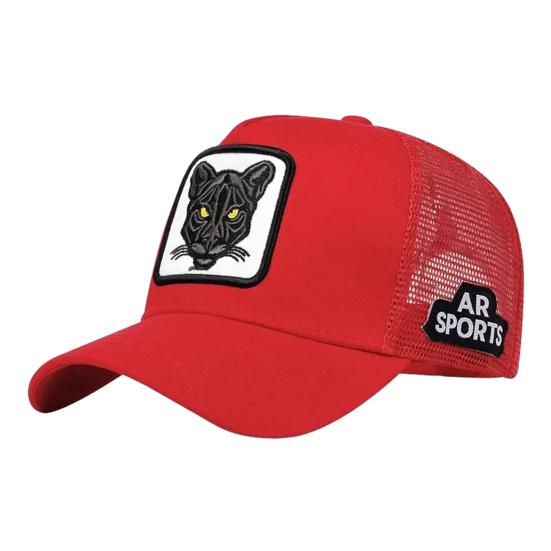 

Бейсболка Дышащая Сетчатая Вставка Удлиненный Козырек Анималистичный Принт Спортивная Шляпа Регулируемая Летняя Дорожная Шляпа красный