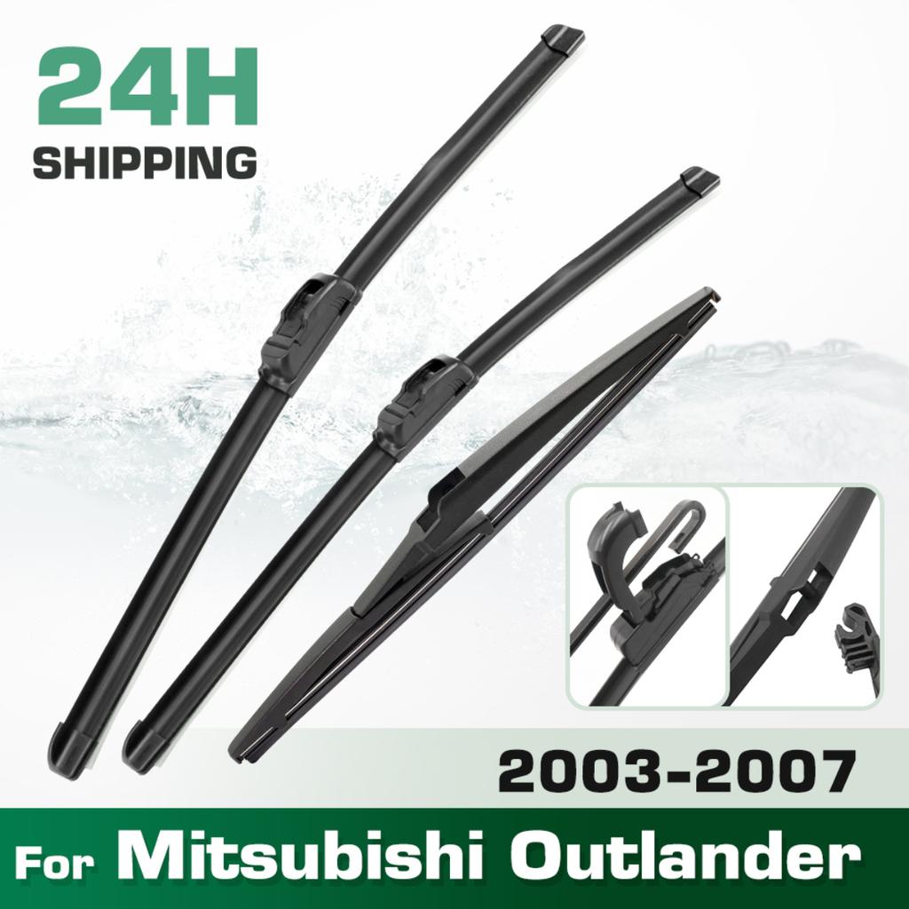 For Mitsubishi Outlander MK1 2003-2007 2004 2005 2006 Wiper Front & Rear Wiper Blades Windshield Windscreen Window 22"+19"+14