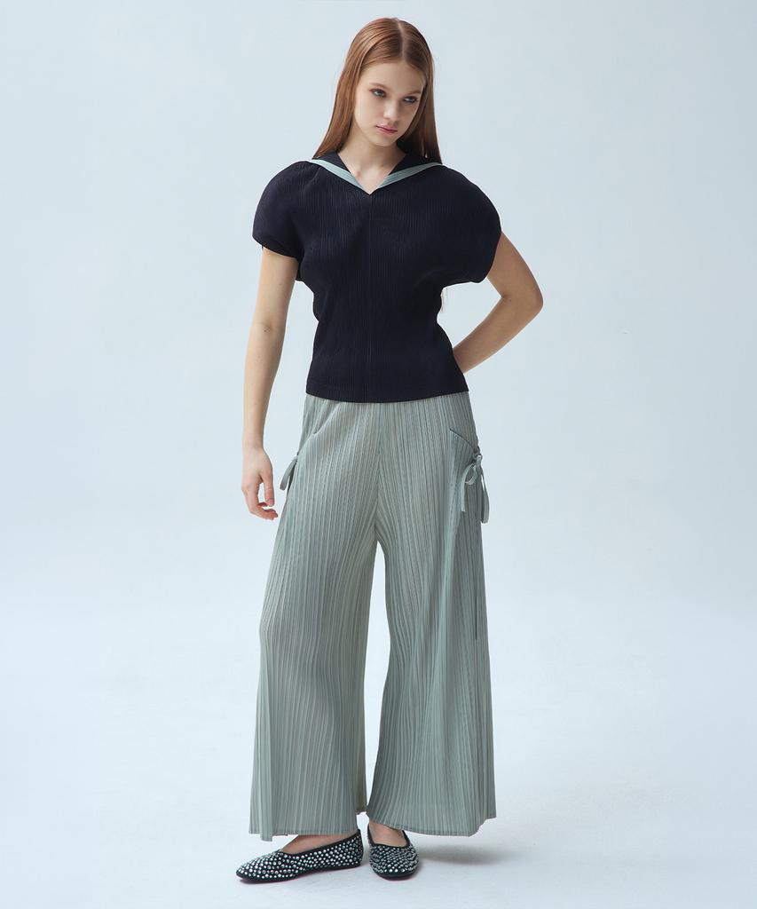 Waiowai Side Strap Pleated Wide Pants_3Colors