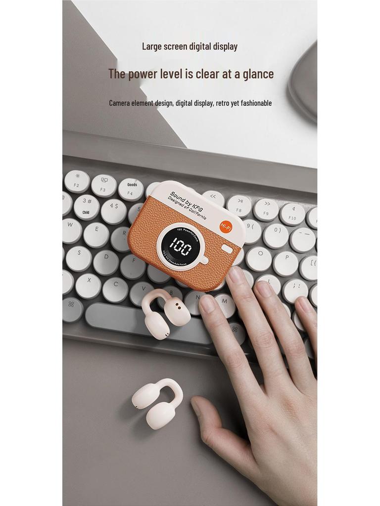 Vinyl Retro Camera Bluetooth Earphones - Trendy High-Quality Wireless Audio for Women & Students