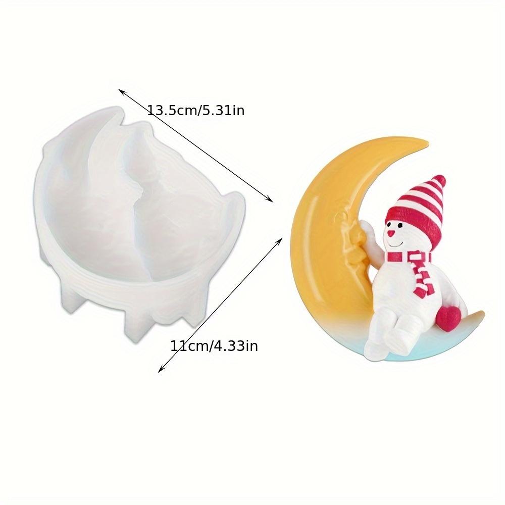

DIY Moon and Snowman silicone mold, for Christmas decoration, resin cast plaster hand tool, suitable for room tree decoration