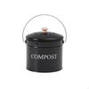Kitchen Compost Bin Metal with Lid Vented Black