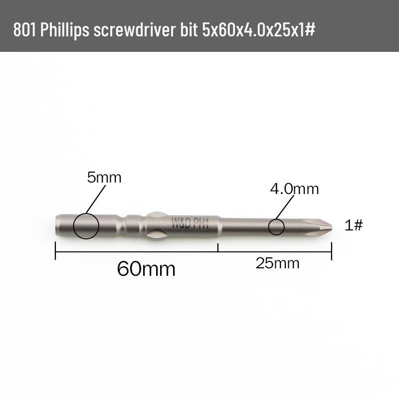 801 Electric Screwdriver Bit W&D 4mm Phillips Screwdriver, 5*60*3, 4C Imported Steel