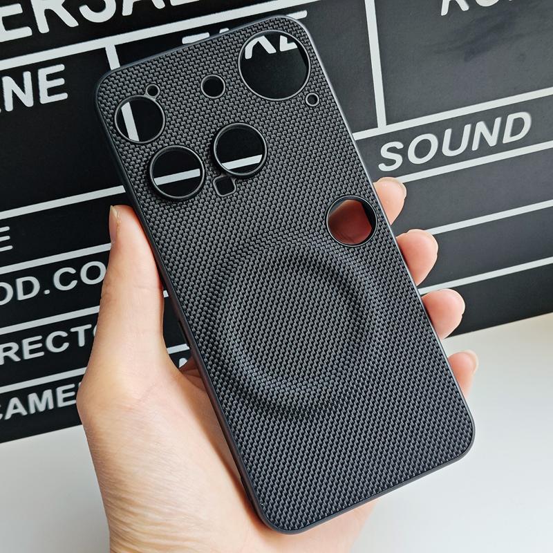 

For Nothing Phone 3 Case Magnetic Soft TPU+Nylon Woven Leather Back Anti-Fingerprint Cover for NothingPhone (3) Nothing Phone (3)